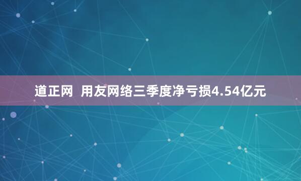 道正网  用友网络三季度净亏损4.54亿元